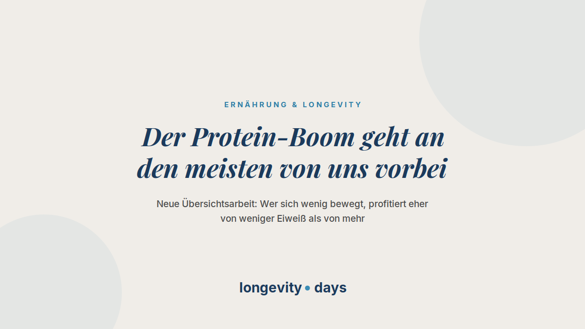Titelgrafik: Der Protein-Boom geht an den meisten von uns vorbei – longevity.days